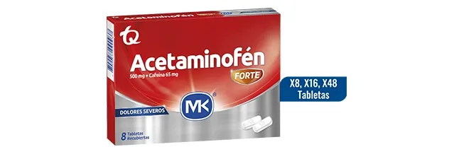 Acetaminofén + Cafeína - Acetaminofén Forte MK® Tabletas