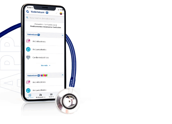 Previsualización y características de la App Vademécum MK®